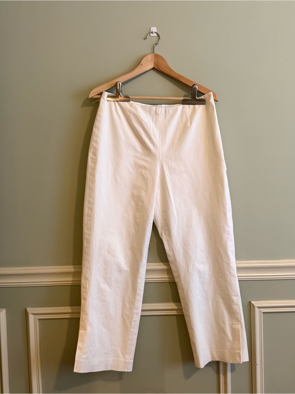 Dana Buchman Cream Cropped Straight-Leg Pants